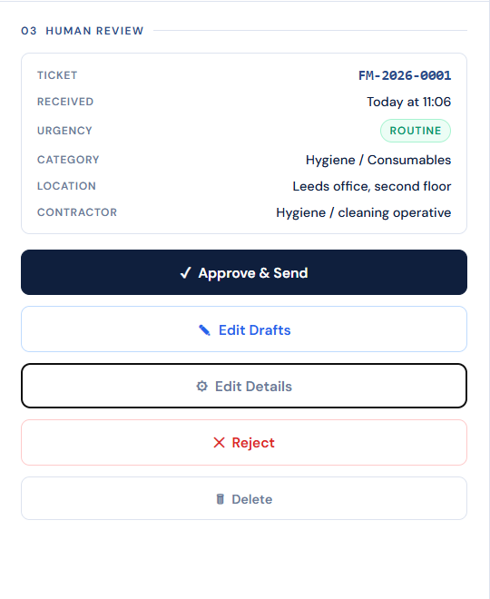 Human Review Interface Screenshot